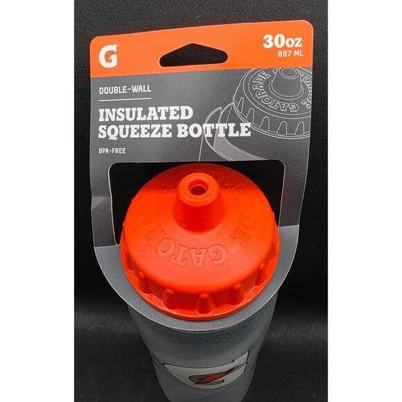 Gatorade 30oz Double-Wall Insulated Squeeze Bottle With Red Lid BPA-Free - Picture 2 of 8